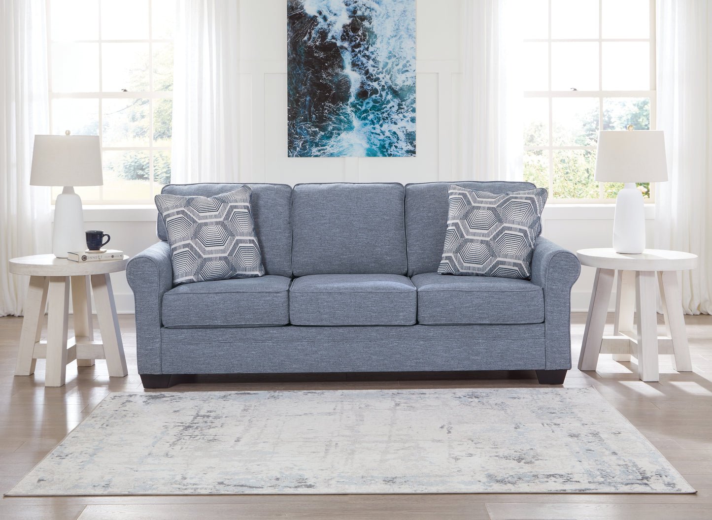 Stuart Furniture Outlet - Ashley Furniture - Carissa Manor Living Room - Sofa / Denim - 3260438