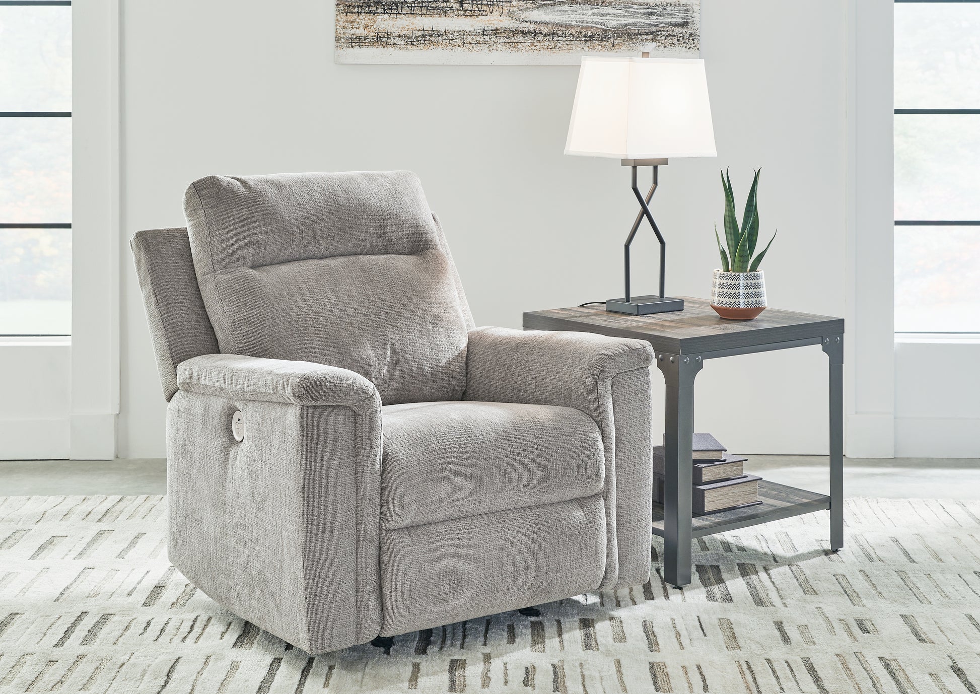 Stuart Furniture Outlet - Ashley Furniture - Barnsana Living Room - Power Rocker Recliner / Ash - 3320198
