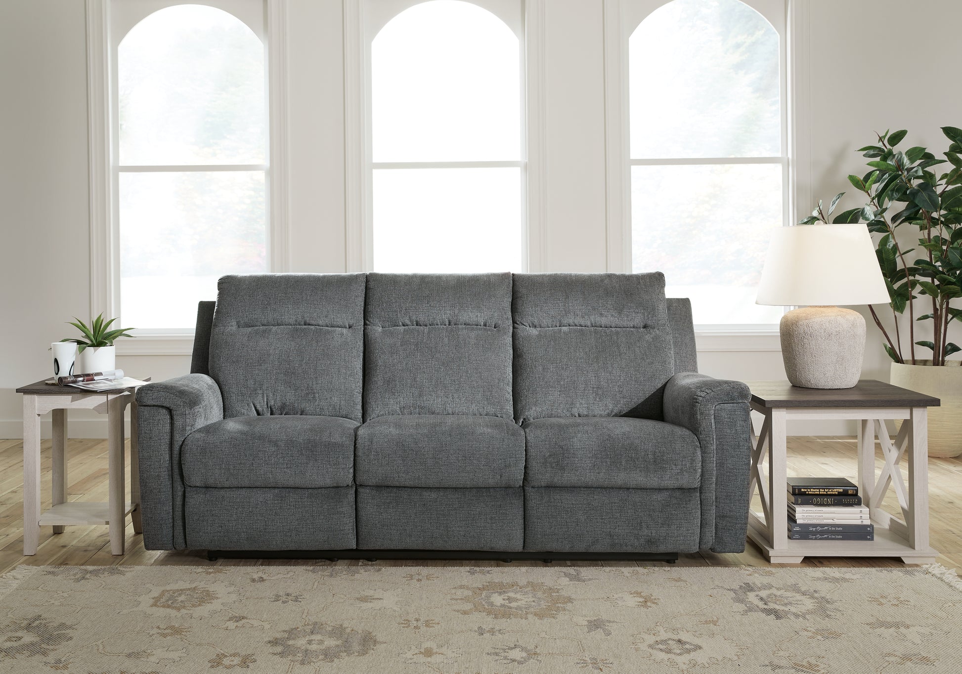 Stuart Furniture Outlet - Ashley Furniture - Barnsana Living Room - Reclining Power Sofa / Gravel - 3320287