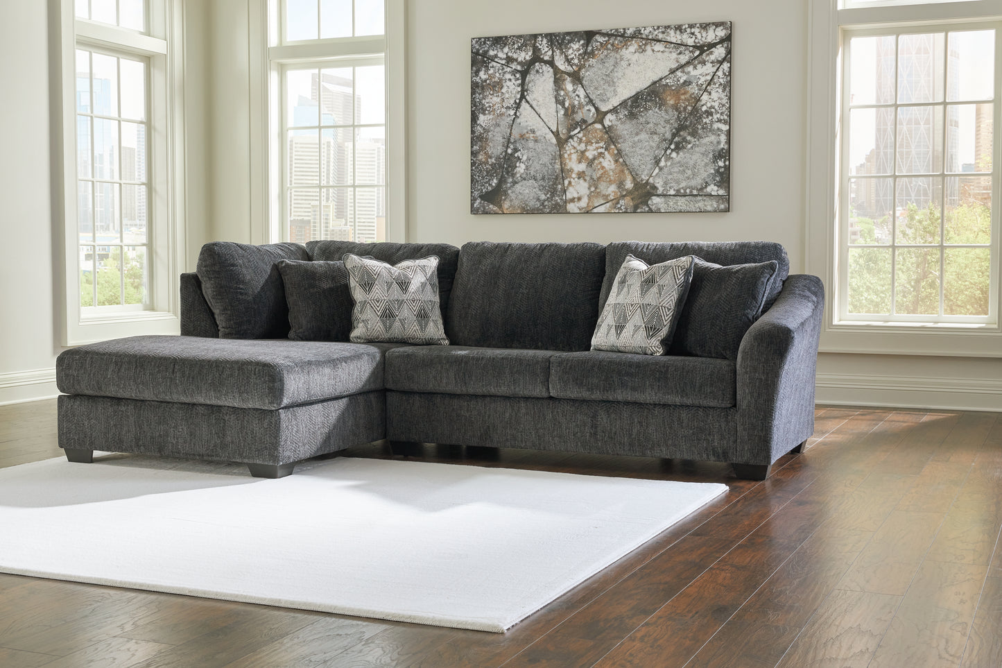 Stuart Furniture Outlet - Ashley Furniture - Biddeford Sectional - RAF 2-Piece Sectional with Chaise / Shadow - 35504S1