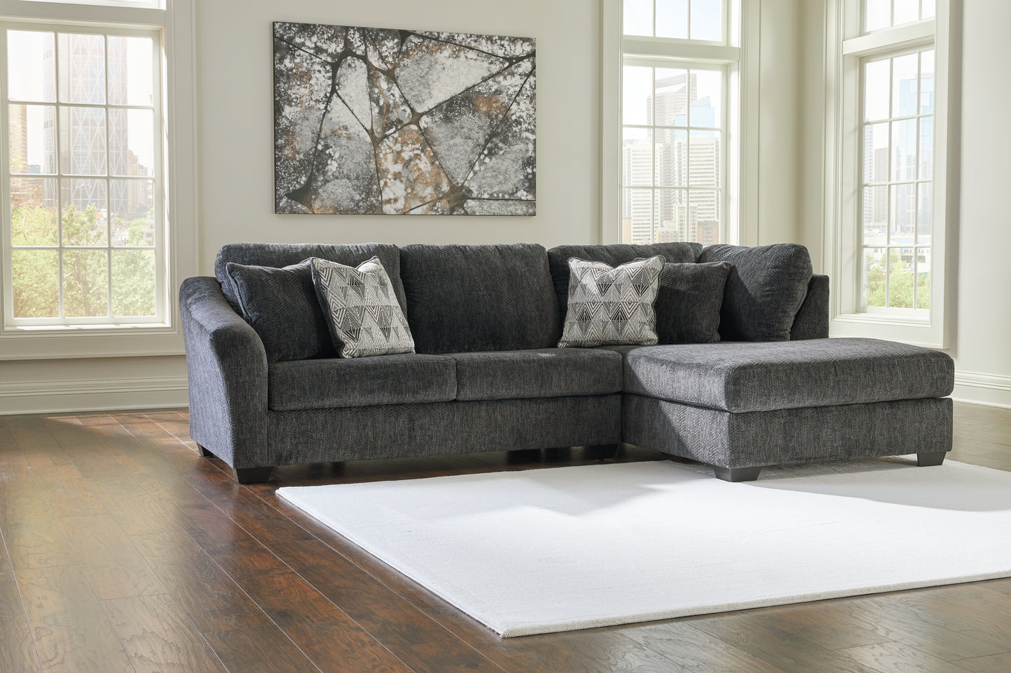 Stuart Furniture Outlet - Ashley Furniture - Biddeford Sectional - LAF 2-Piece Sectional with Chaise / Shadow - 35504S2