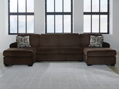 Stuart Furniture Outlet - Ashley Furniture - Kimlee Sectional - RAF 3-Piece Sectional with Double Chaise / Chocolate - PC35603S3