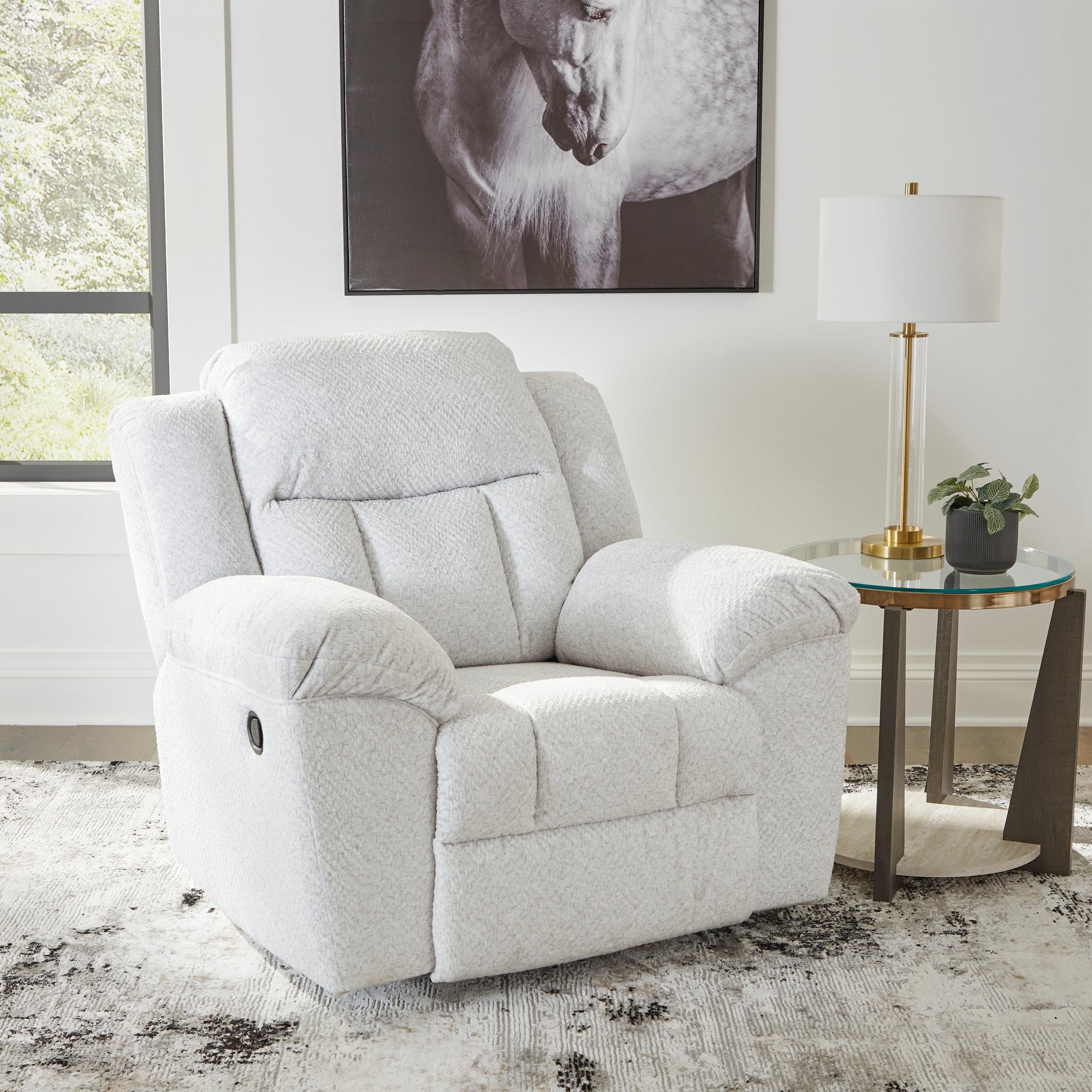 Stuart Furniture Outlet - Ashley Furniture - Frohn Living Room - Rocker Recliner / Snow - 3740525