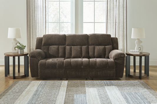 Stuart Furniture Outlet - Ashley Furniture - Frohn Living Room - DBL Rec Loveseat w/Console / Chocolate - 3740794