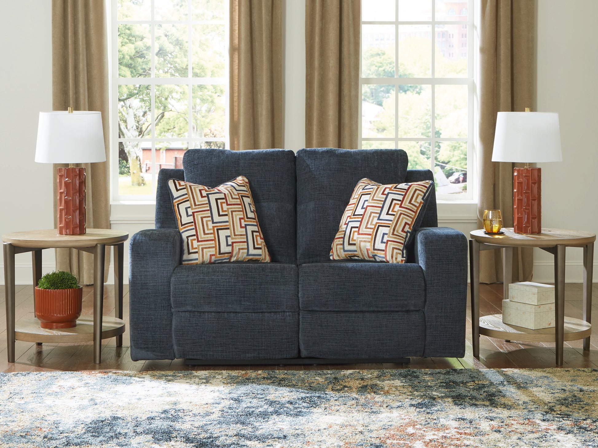 Stuart Furniture Outlet - Ashley Furniture - Danum Living Room - Reclining Loveseat / Ink - 3880686