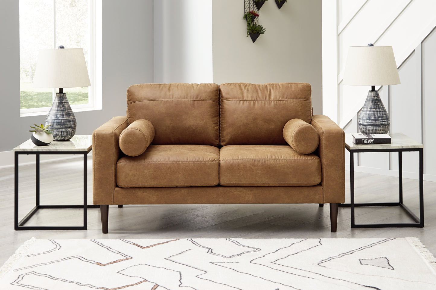 Stuart Furniture Outlet - Ashley Furniture - Telora Living Room - Loveseat / Caramel - 4100235