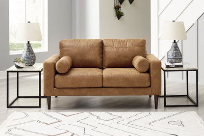 Stuart Furniture Outlet - Ashley Furniture - Telora Living Room - Loveseat / Caramel - 4100235