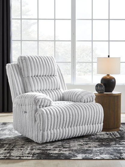 Stuart Furniture Outlet - Ashley Furniture - Rhines Falls Living Room - Zero Wall Power Recliner / Alloy - PC4280406