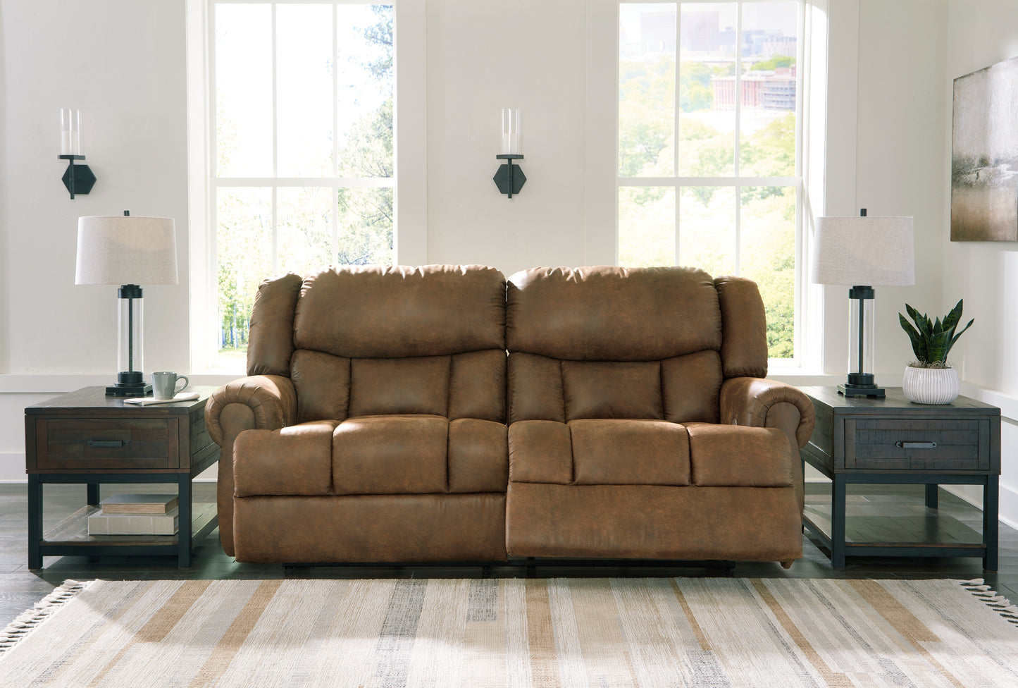 Stuart Furniture Outlet - Ashley Furniture - Boothbay Living Room - 2 Seat Reclining Sofa / Auburn - 4470481