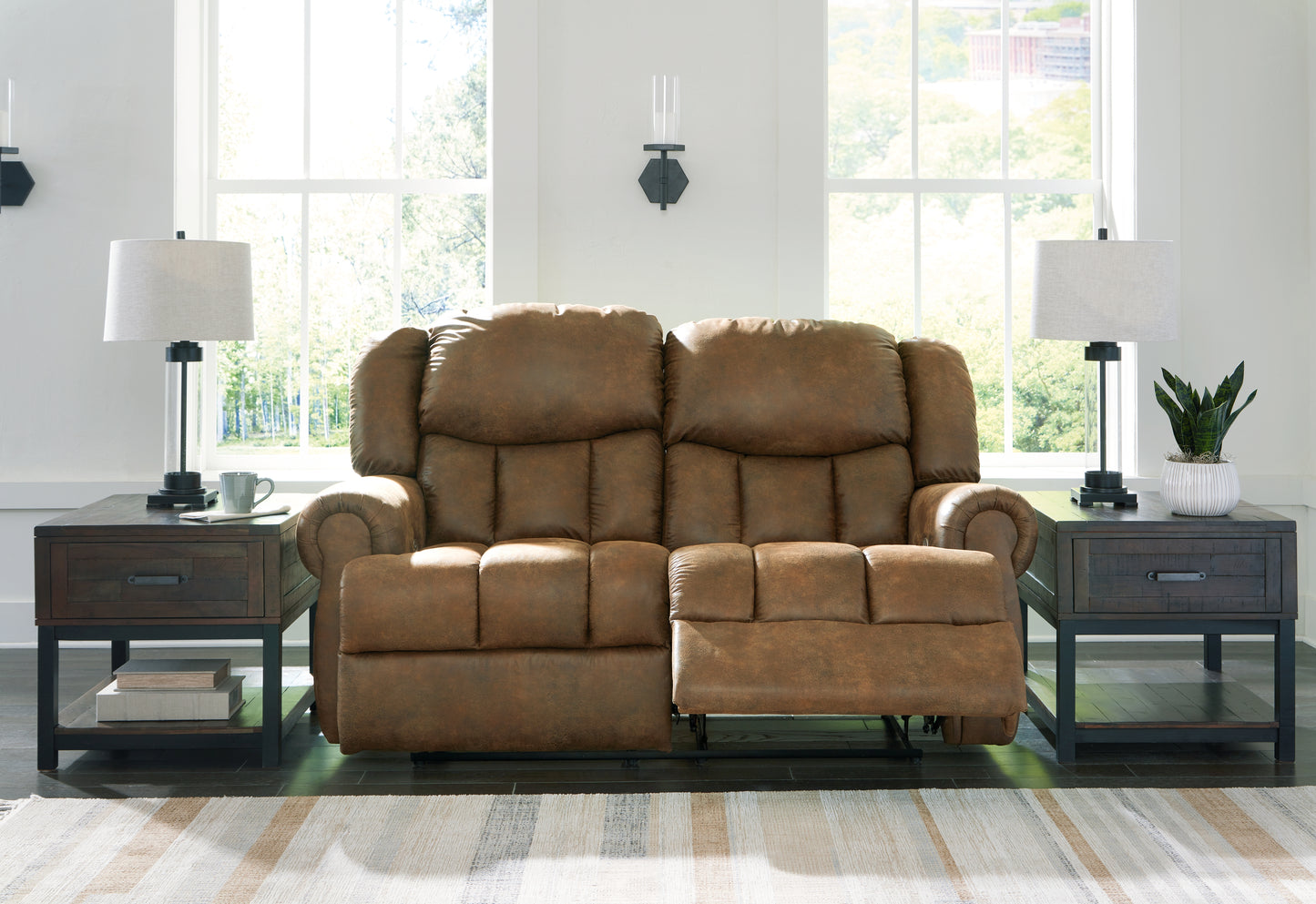 Stuart Furniture Outlet - Ashley Furniture - Boothbay Living Room - Reclining Power Loveseat / Auburn - 4470474