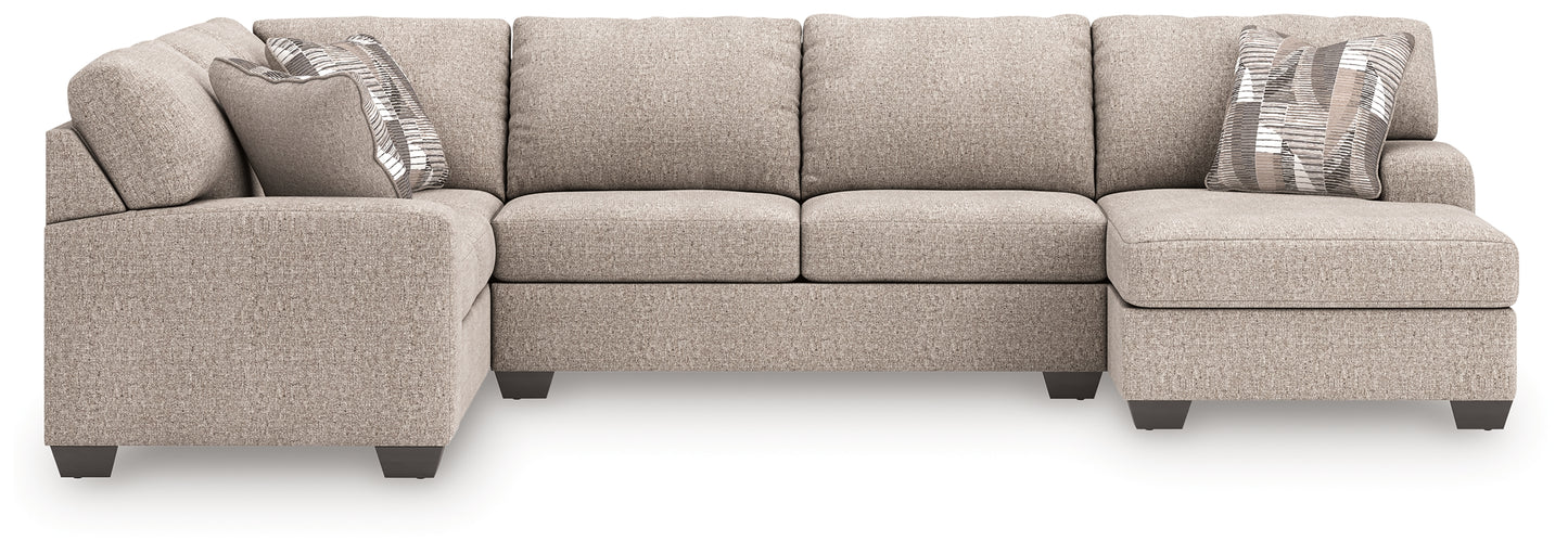 Stuart Furniture Outlet - Ashley Furniture - Newellen Sectional - LAF 3-Piece Sectional with Chaise / Hemp - 48404S6