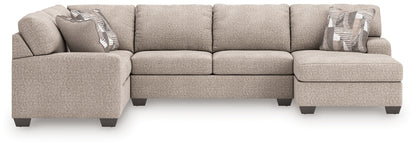 Stuart Furniture Outlet - Ashley Furniture - Newellen Sectional - LAF 3-Piece Sectional with Chaise / Hemp - 48404S6