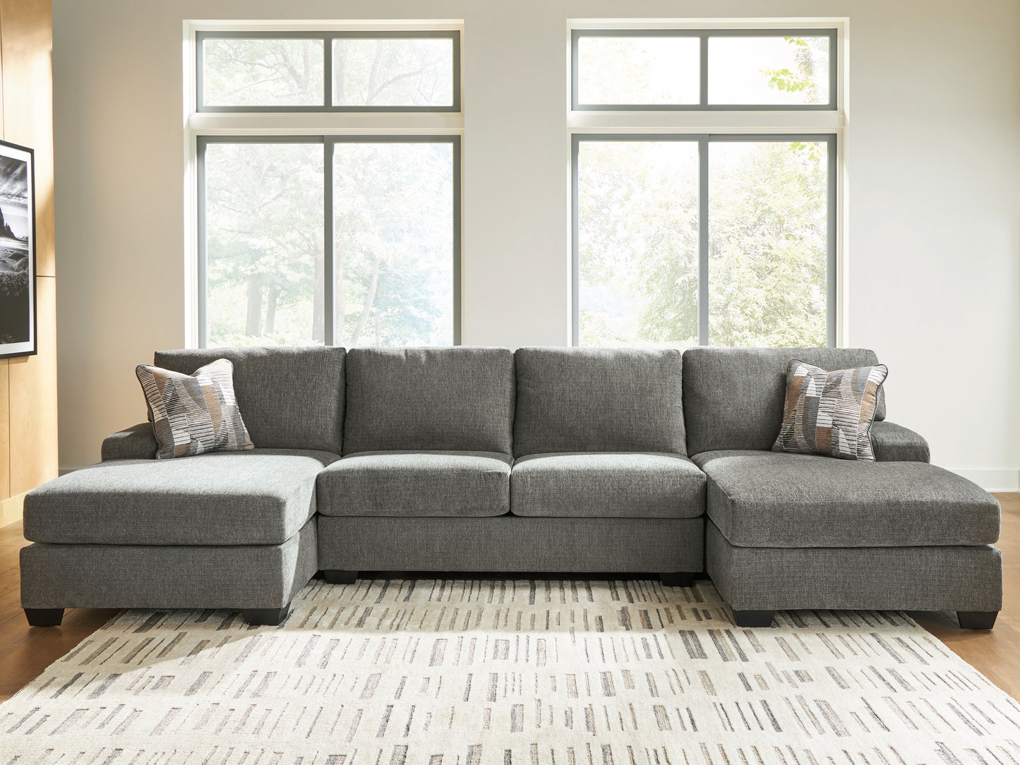 Stuart Furniture Outlet - Ashley Furniture - Revenna Sectional - RAF 3-Piece Sectional with Double Chaise / Greystone - PC48405S3
