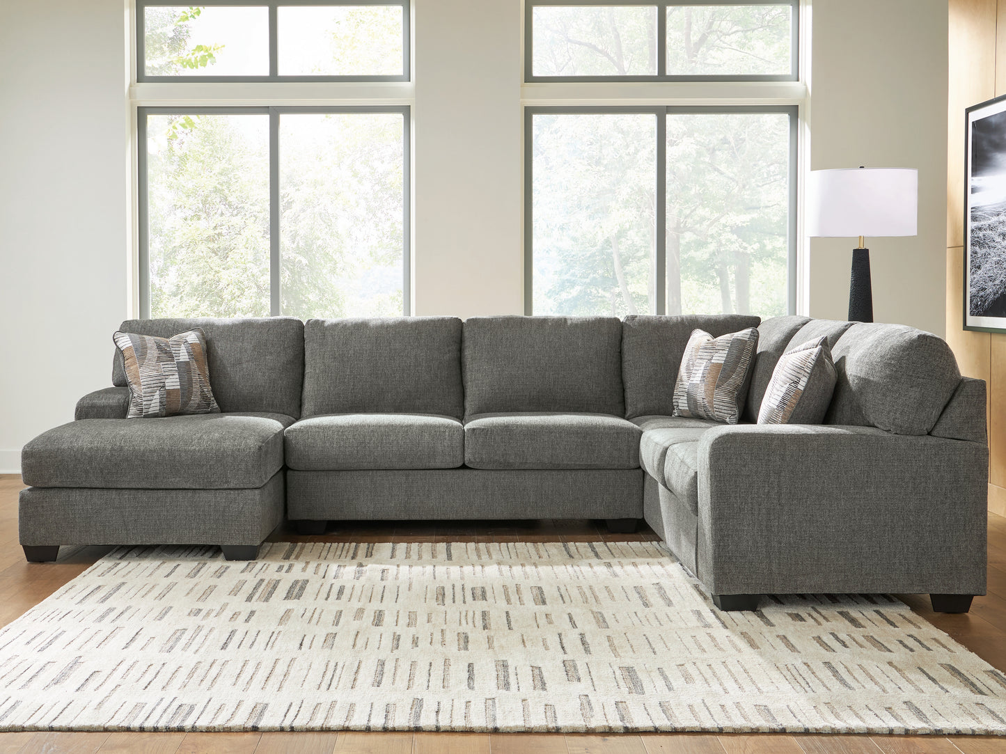 Stuart Furniture Outlet - Ashley Furniture - Revenna Sectional - RAF 3-Piece Sectional with Chaise / Greystone - PC48405S1