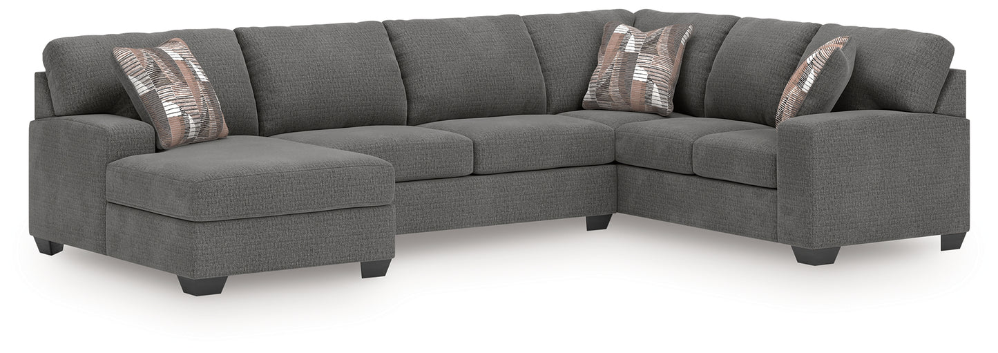 Stuart Furniture Outlet - Ashley Furniture - Newellen Sectional - RAF 3-Piece Sectional with Chaise / Greystone - 48405S1