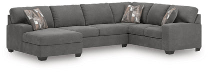 Stuart Furniture Outlet - Ashley Furniture - Newellen Sectional - RAF 3-Piece Sleeper Sectional with Chaise / Greystone - 48405S5