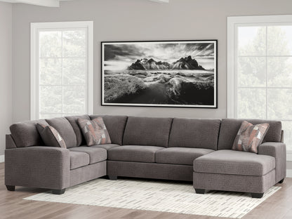 Stuart Furniture Outlet - Ashley Furniture - Newellen Sectional - LAF 3-Piece Sectional with Chaise / Greystone - 48405S2