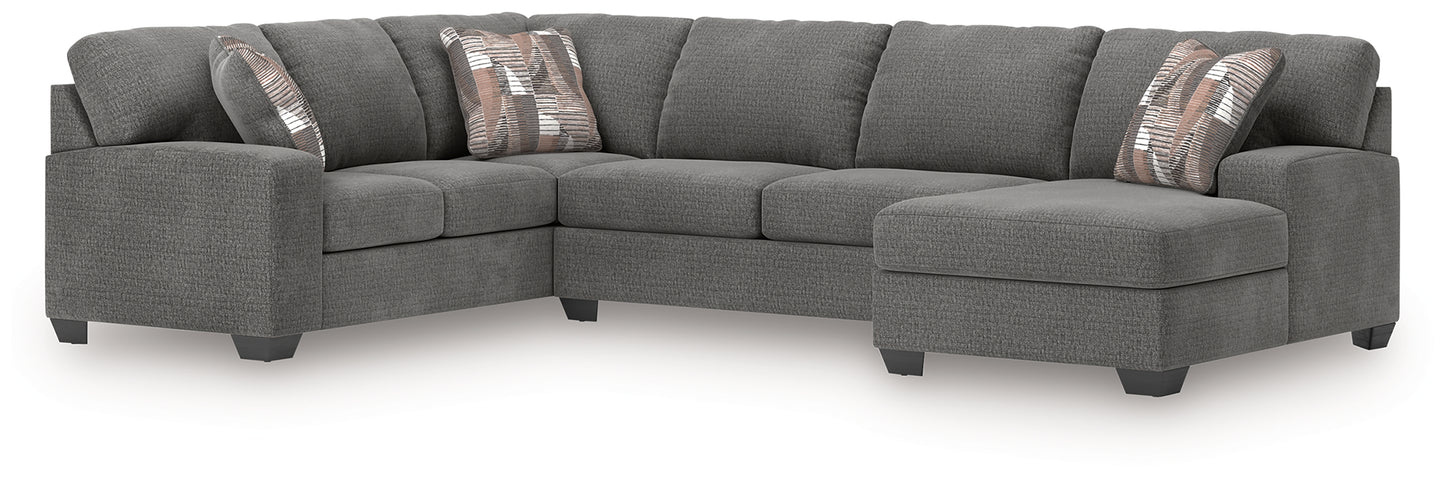 Stuart Furniture Outlet - Ashley Furniture - Newellen Sectional - LAF 3-Piece Sleeper Sectional with Chaise / Greystone - 48405S6