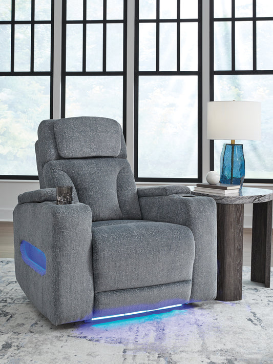 Stuart Furniture Outlet - Ashley Furniture - Studio Cave Living Room - PWR Recliner/ADJ Headrest / Steel - PC4980213