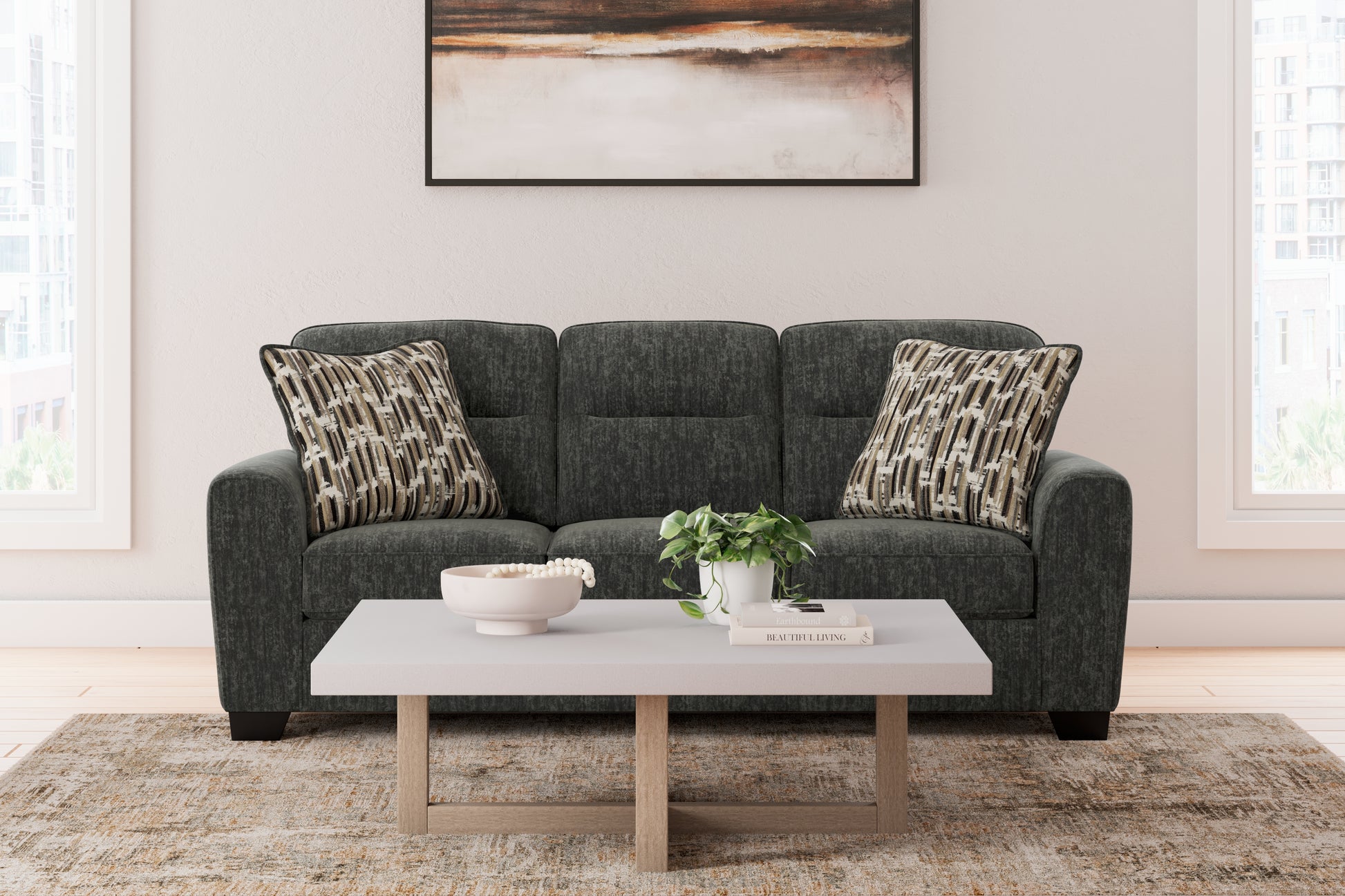 Stuart Furniture Outlet - Ashley Furniture - Lonoke Living Room - Sofa / Gunmetal - 5050438