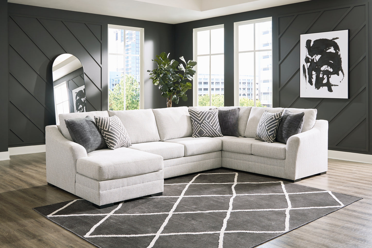 Stuart Furniture Outlet - Ashley Furniture - Koralynn Sectional - LAF 3-Piece Sectional with Chaise / Stone - 54102S2
