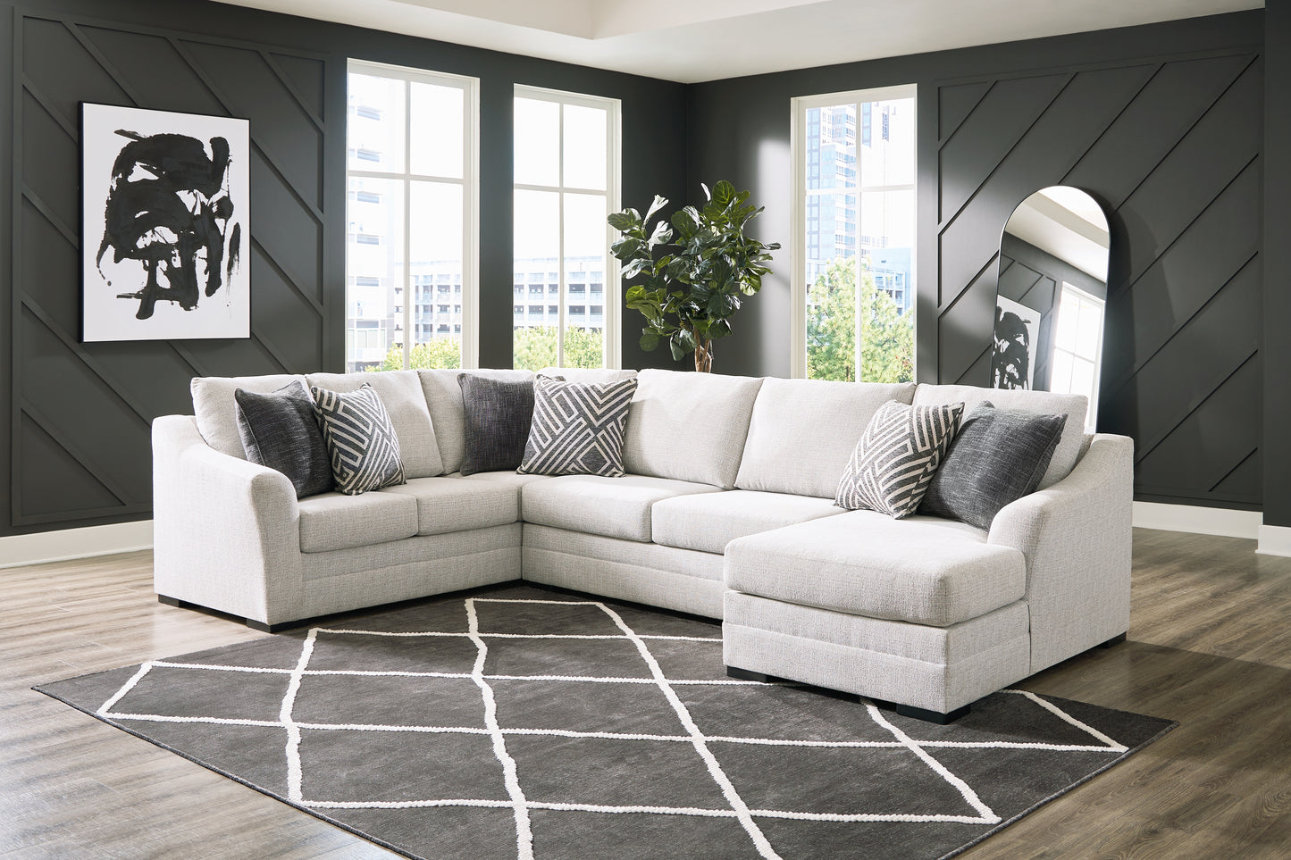Stuart Furniture Outlet - Ashley Furniture - Koralynn Sectional - LAF 3-Piece Sectional with Chaise / Stone - 54102S2