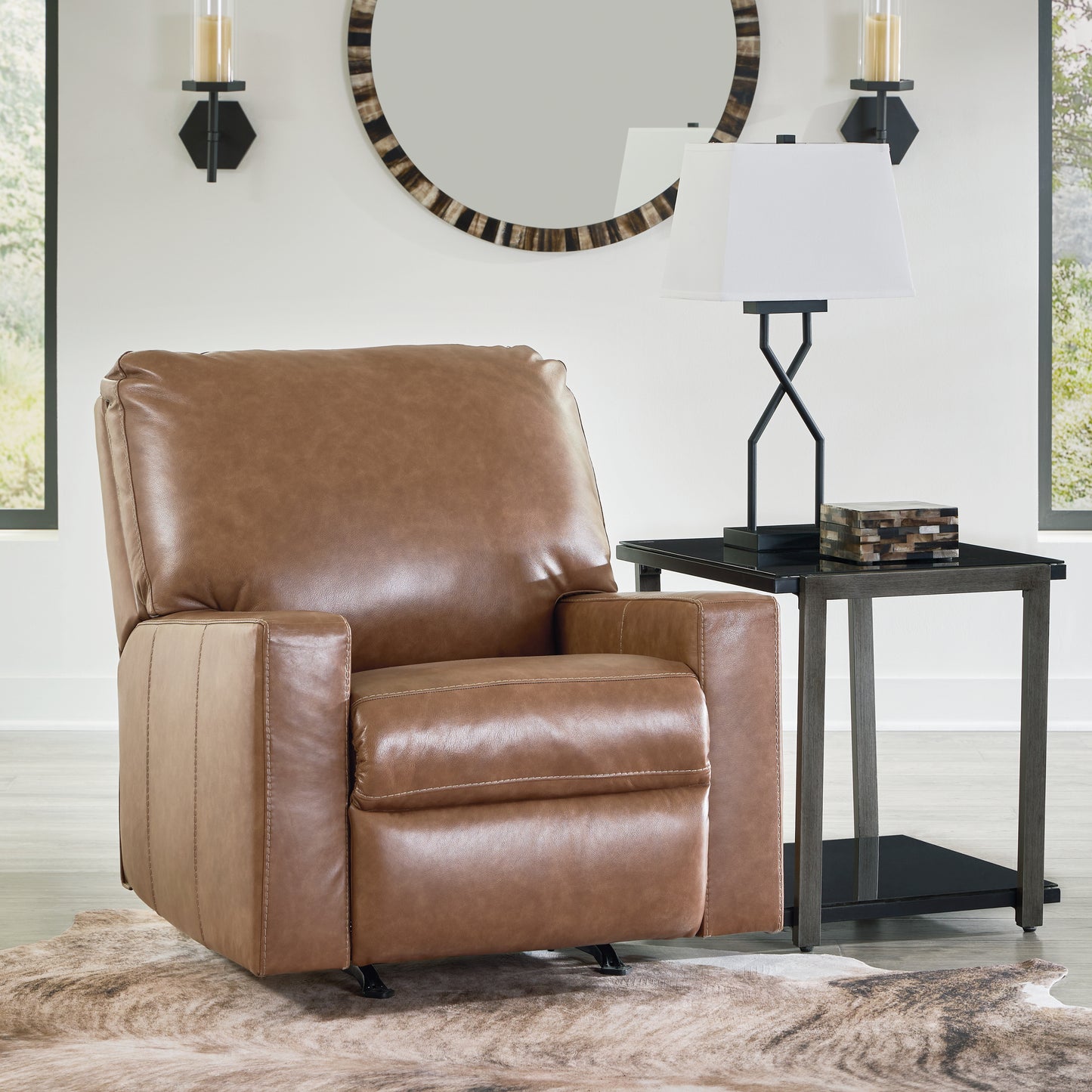 Stuart Furniture Outlet - Ashley Furniture - Bolsena Living Room - Rocker Recliner / Caramel - 5560325