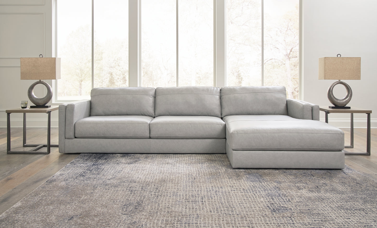 Stuart Furniture Outlet - Ashley Furniture - Amiata Sectional - LAF 2-Piece Sectional with Chaise / Glacier - 57404S2