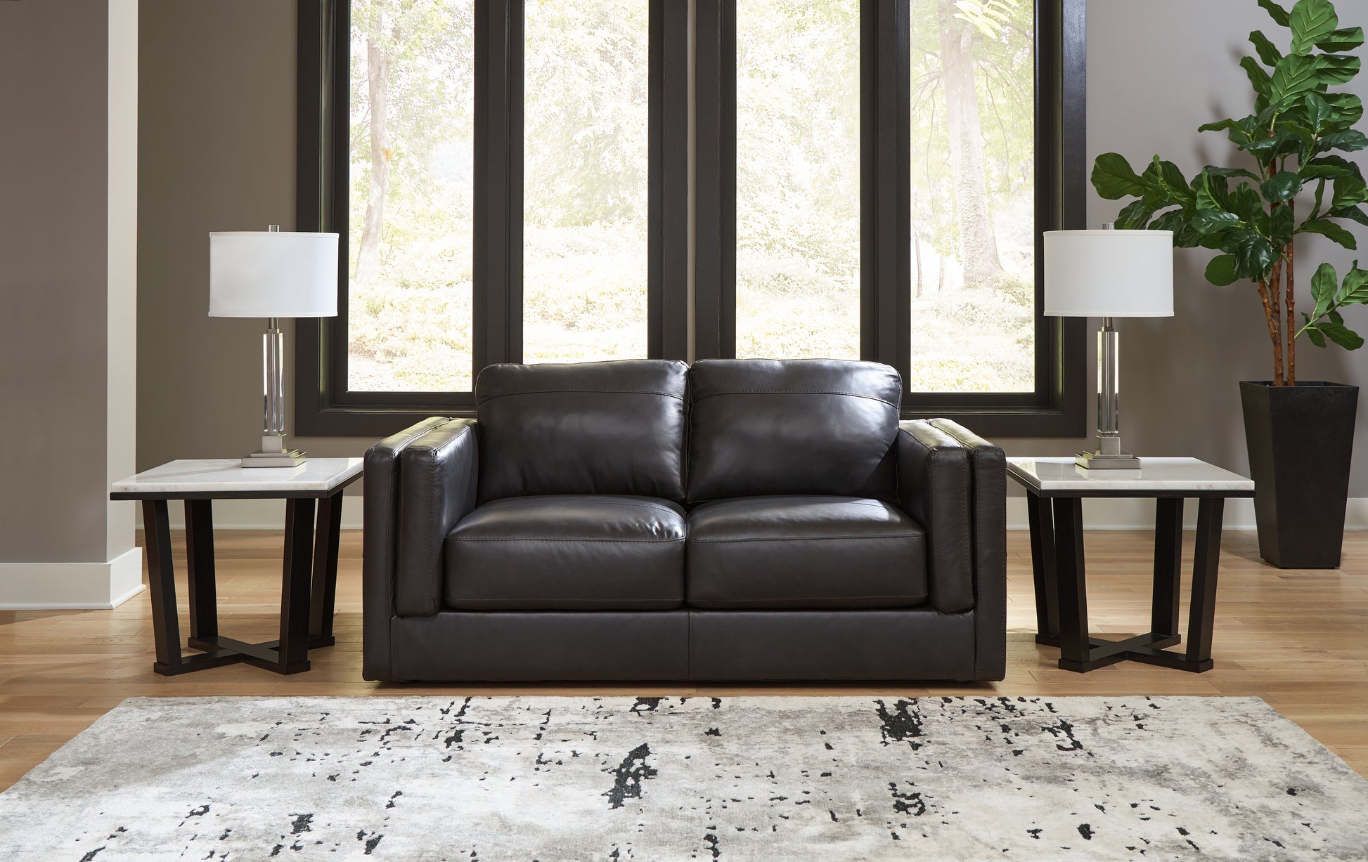 Stuart Furniture Outlet - Ashley Furniture - Amiata Living Room - Loveseat / Onyx - 5740535
