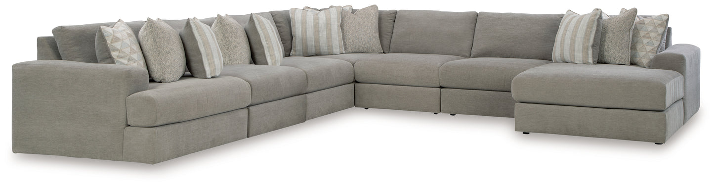 Stuart Furniture Outlet - Ashley Furniture - Avaliyah Sectional - RAF 6-Piece Sectional with Chaise / Ash - 58103S12