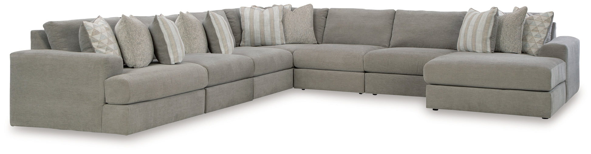 Stuart Furniture Outlet - Ashley Furniture - Avaliyah Sectional - RAF 6-Piece Sectional with Chaise / Ash - 58103S12