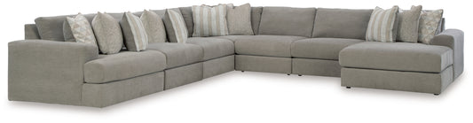 Stuart Furniture Outlet - Ashley Furniture - Avaliyah Sectional - RAF 6-Piece Sectional with Chaise / Ash - 58103S12