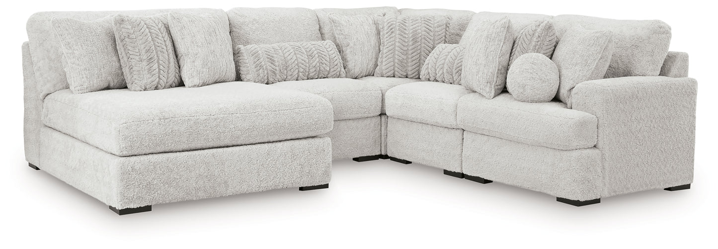 Stuart Furniture Outlet - Ashley Furniture - Cuddle Plush Sectional - 5-Piece Sectional with Chaise / Arctic - PC59106S11