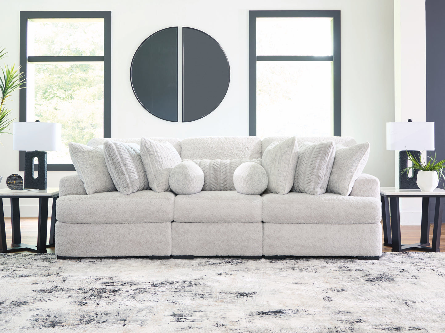 Stuart Furniture Outlet - Ashley Furniture - Cuddle Plush Sectional - RAF 3-Piece Sectional / Arctic - PC59106S5