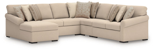Stuart Furniture Outlet - Ashley Furniture - LadyMae Sectional - RAF 5-Piece Sectional with Chaise / Twill - 59404S8