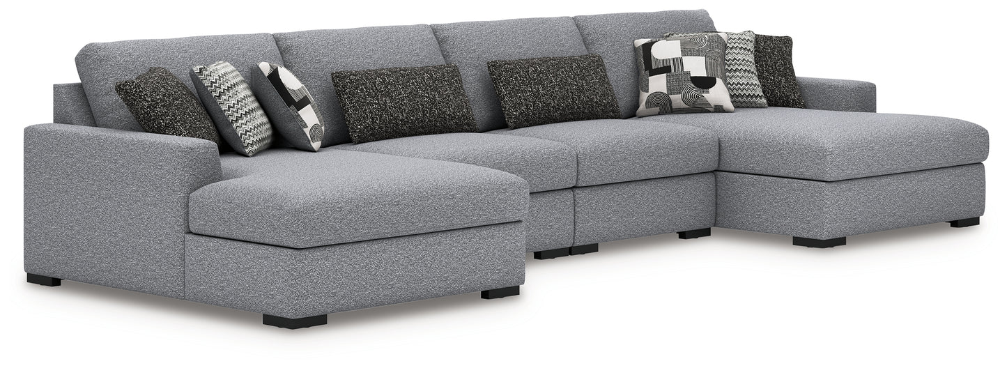 Stuart Furniture Outlet - Ashley Furniture - Bealton Sectional - RAF 4-Piece Sectional with Double Chaise / Salt and Pepper - 61305S9
