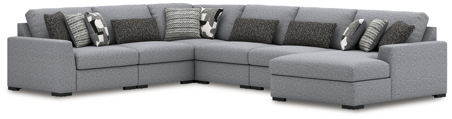 Stuart Furniture Outlet - Ashley Furniture - Bealton Sectional - RAF 6-Piece Sectional with Chaise / Salt and Pepper - 61305S12