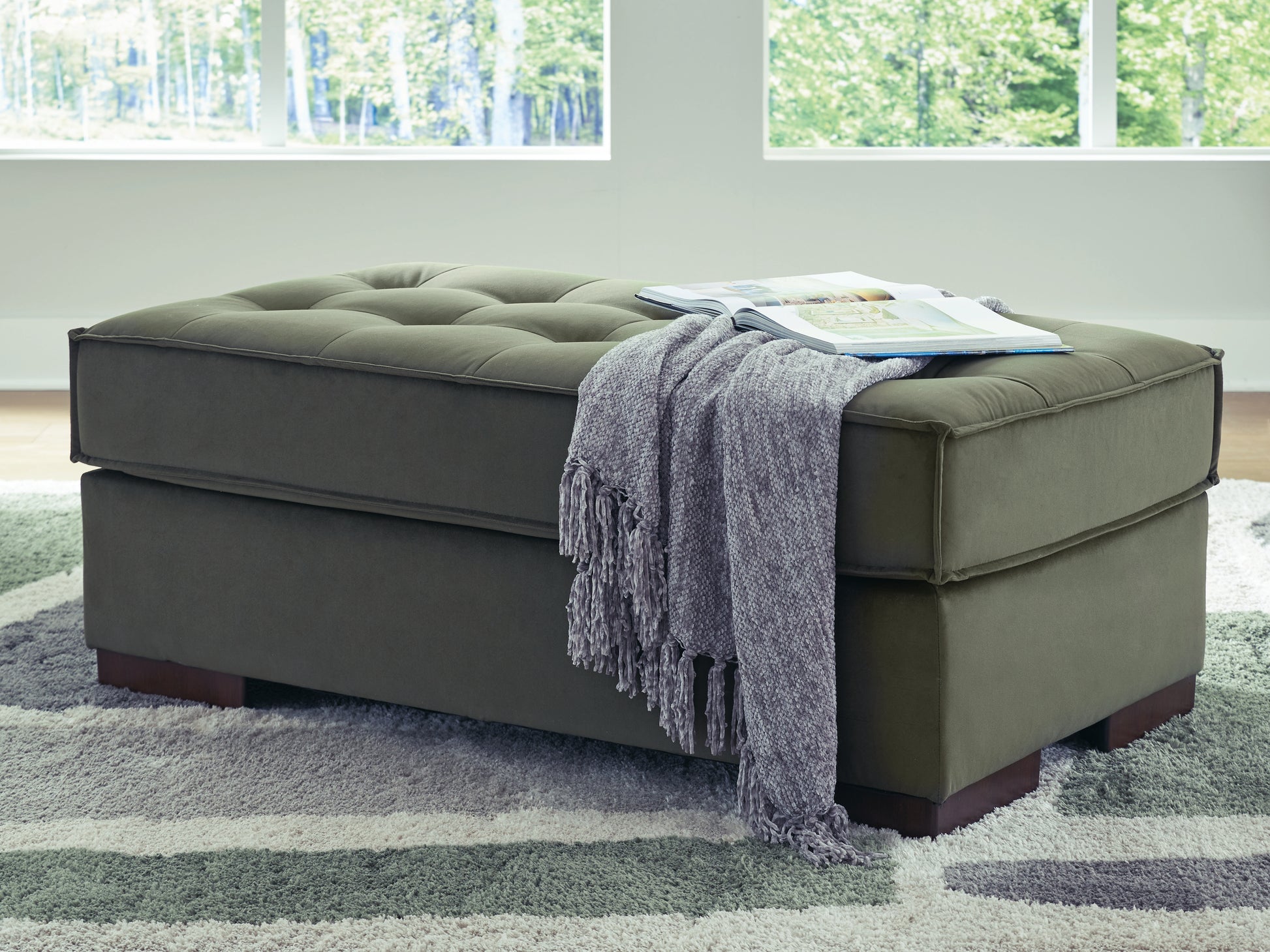 Stuart Furniture Outlet - Ashley Furniture - Caspian-Town Living Room - Oversized Accent Ottoman / Olive - PC6170208