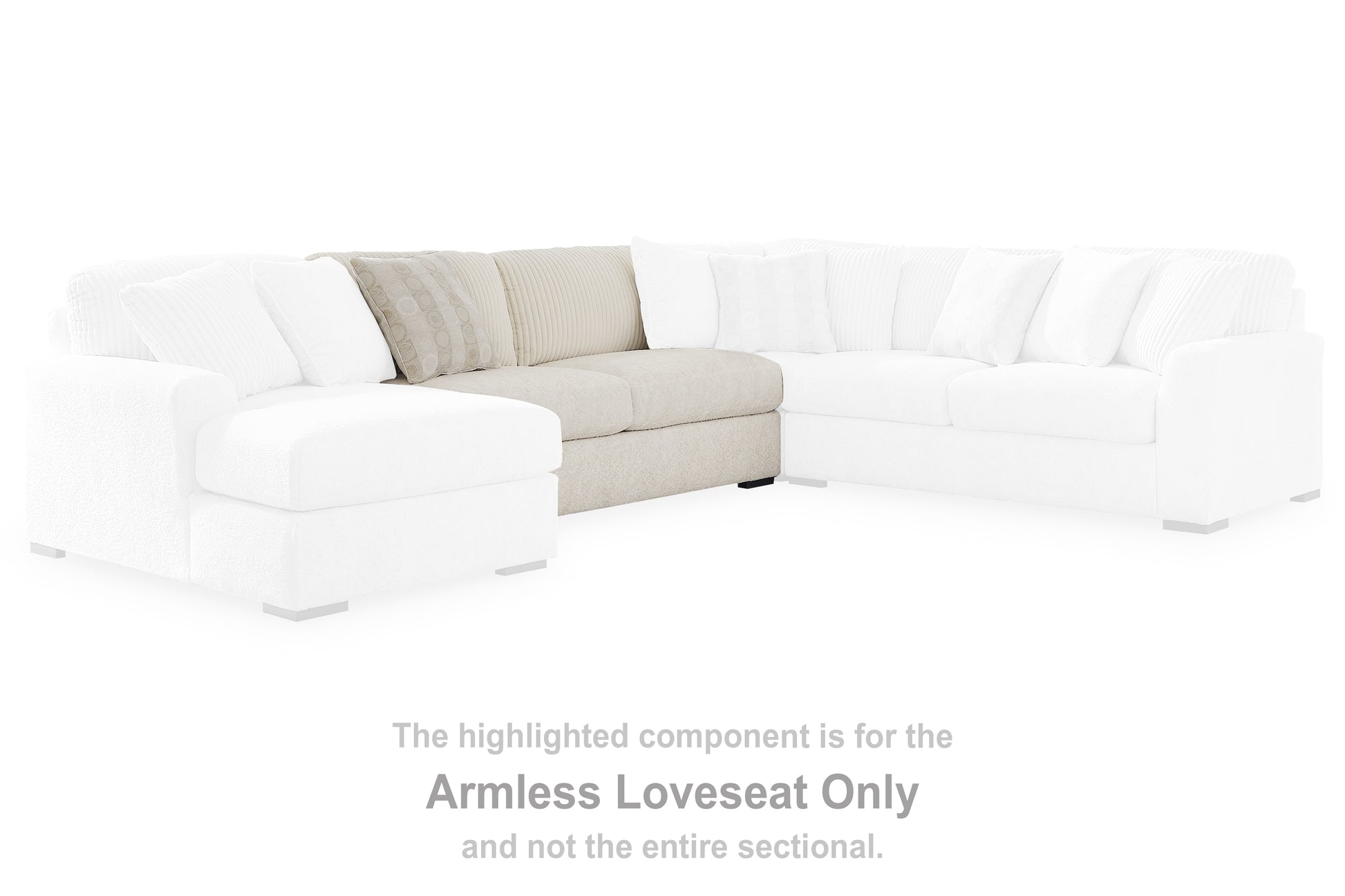 Stuart Furniture Outlet - Ashley Furniture - Chessington Sectional - Armless Loveseat / Ivory - 6190434