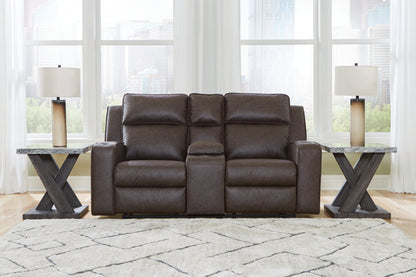 Stuart Furniture Outlet - Ashley Furniture - Lavenhorne Living Room - DBL Rec Loveseat w/Console / Umber - 6330694