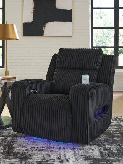 Stuart Furniture Outlet - Ashley Furniture - Forest Lake Living Room - PWR Recliner/ADJ Headrest / Black - PC6420213