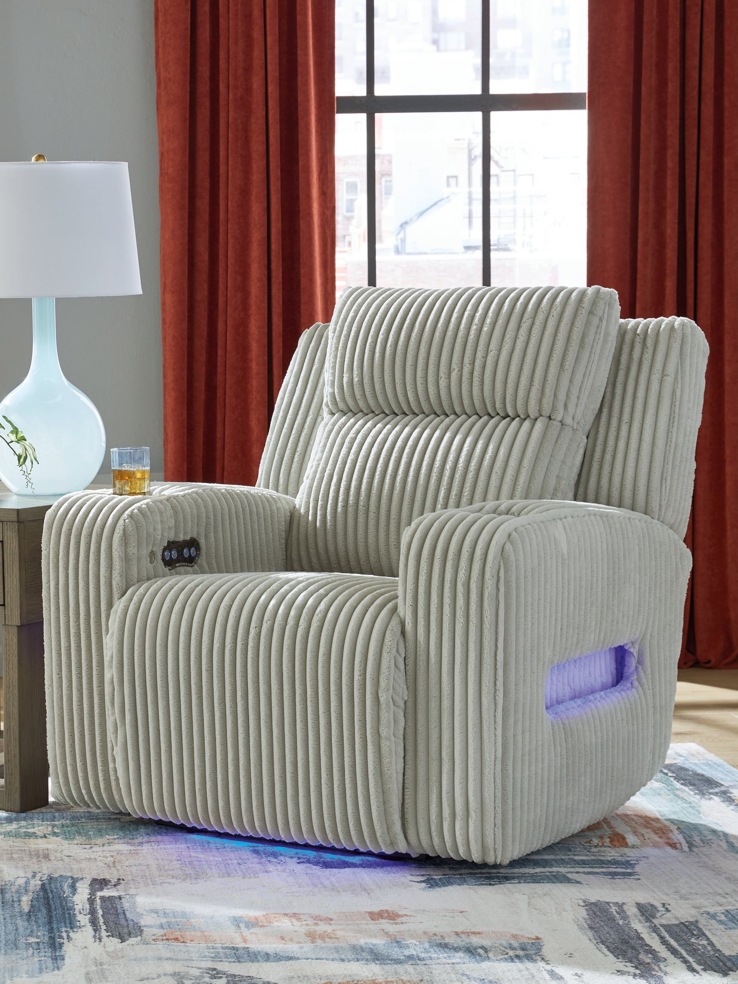 Stuart Furniture Outlet - Ashley Furniture - Forest Lake Living Room - PWR Recliner/ADJ Headrest / Alloy - PC6420313