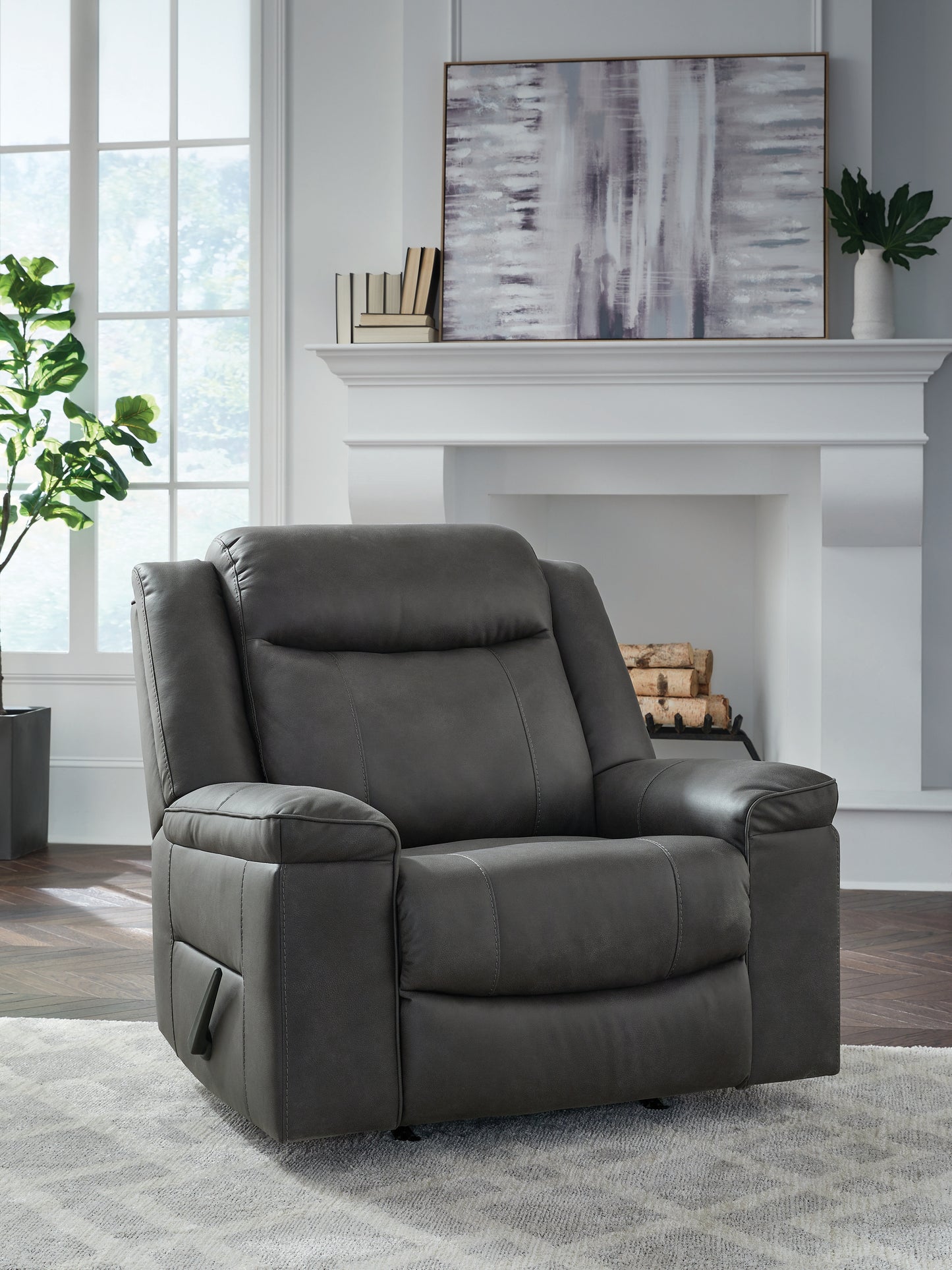 Stuart Furniture Outlet - Ashley Furniture - Status Check Living Room - Rocker Recliner / Shadow - PC6530725