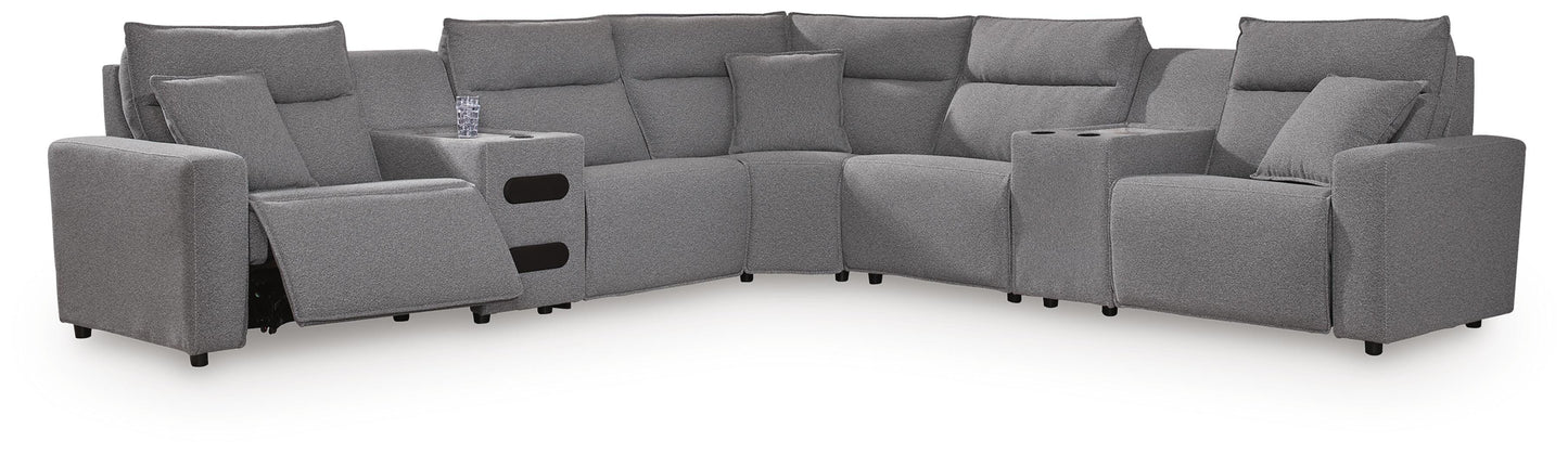 Stuart Furniture Outlet - Ashley Furniture - Modmax II 7-Piece Power Reclining Sectional with Audio Consoles - 7-Piece Power Reclining Sectional with Audio Consoles - 65906S48