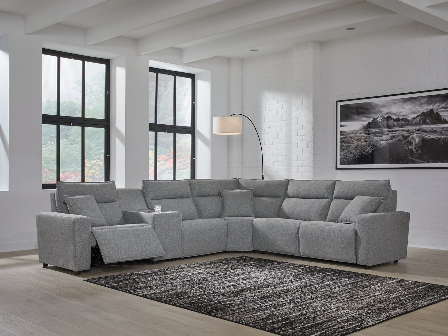 Stuart Furniture Outlet - Ashley Furniture - ModMax II Sectional - 6-Piece Power Reclining Sectional / Salt and Pepper - 65906S10