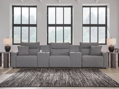 Stuart Furniture Outlet - Ashley Furniture - ModMax II Sectional - 5-Piece Power Reclining Sectional with Consoles / Salt and Pepper - 65906S14