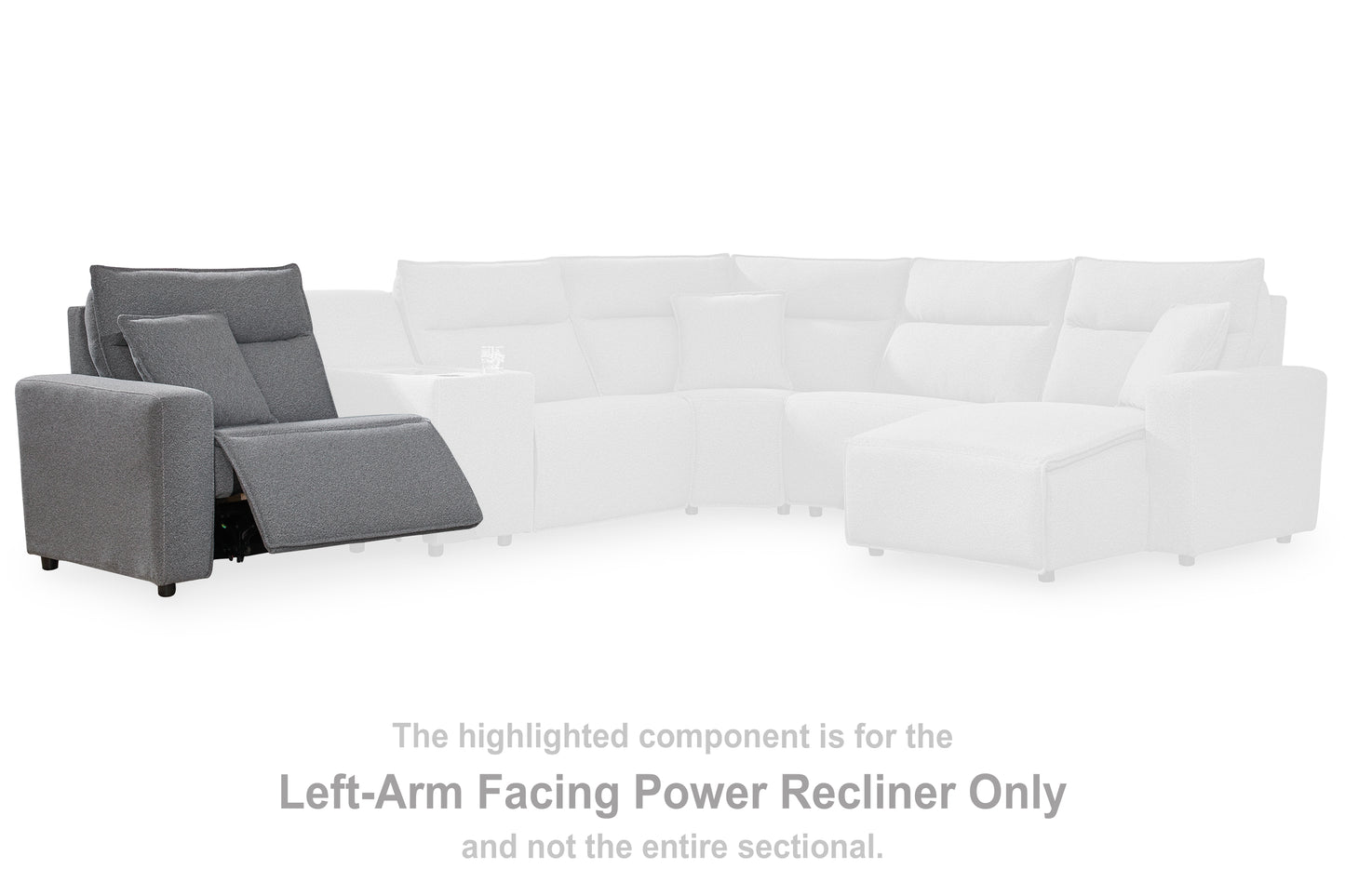 Stuart Furniture Outlet - Ashley Furniture - ModMax II Sectional - LAF Zero Wall Power Recliner / Salt and Pepper - 6590658