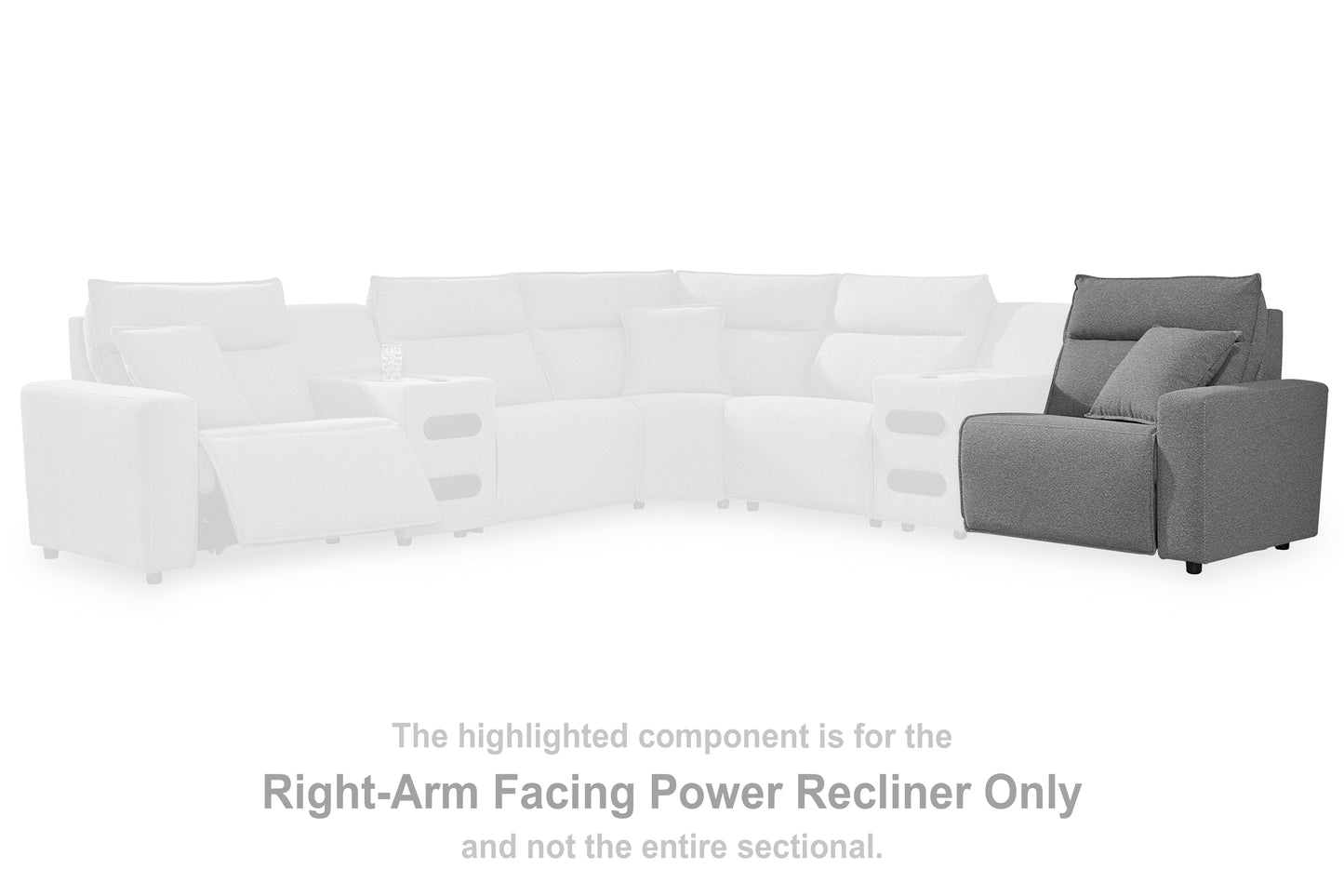 Stuart Furniture Outlet - Ashley Furniture - ModMax II Sectional - RAF Zero Wall Power Recliner / Salt and Pepper - 6590662