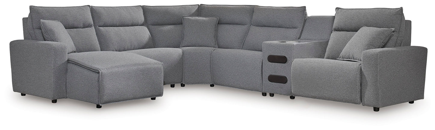 Stuart Furniture Outlet - Ashley Furniture - ModMax II Sectional - PWR Armless REC w/ADJ Headrest / Salt and Pepper - 6590631