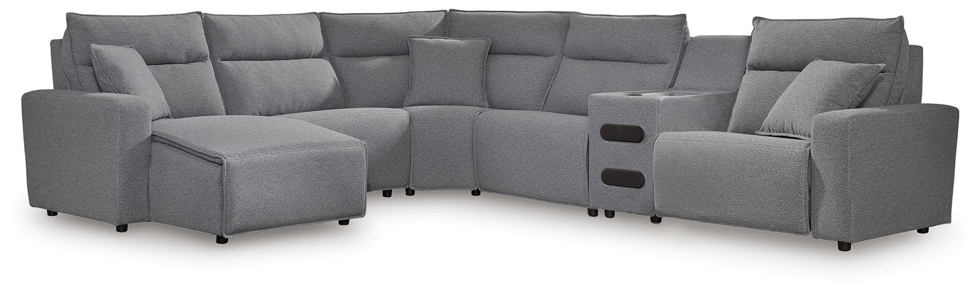 Stuart Furniture Outlet - Ashley Furniture - ModMax II Sectional - PWR Armless REC w/ADJ Headrest / Salt and Pepper - 6590631